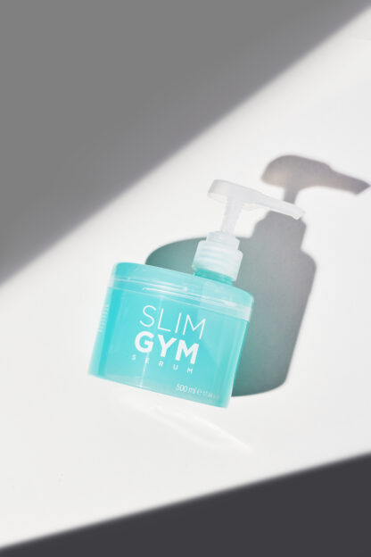 Slim Gym DU Cosmetics en tarro de 500 ml, gel corporal remodelador con efecto aeróbico y activos reductores.