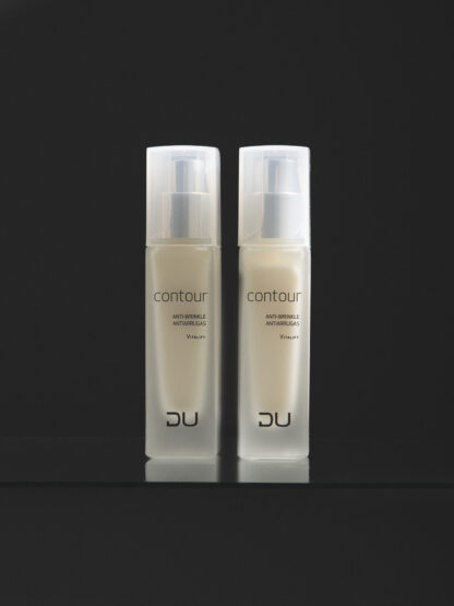 Vitalift DU Cosmetics en envase airless de 30 ml, fluido antiage con Argireline y Coenzima Q10 para contorno de ojos.