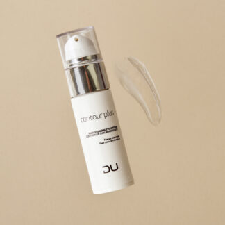 Contorno Plus DU Cosmetics en envase airless de 35 ml, gel liposomado con ácido hialurónico para contorno de ojos y labios.