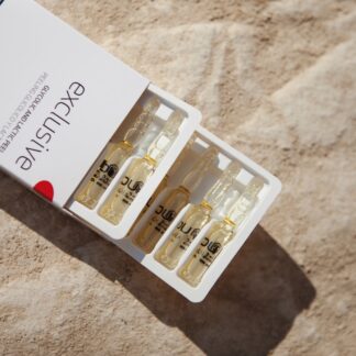 Glicolact DU Cosmetics en caja con 12 ampollas, peeling químico suave con alfa hidroxiácidos para piel sensible.